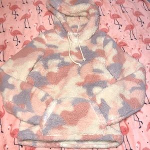 Camo Hollister Sherpa Hoodie , S